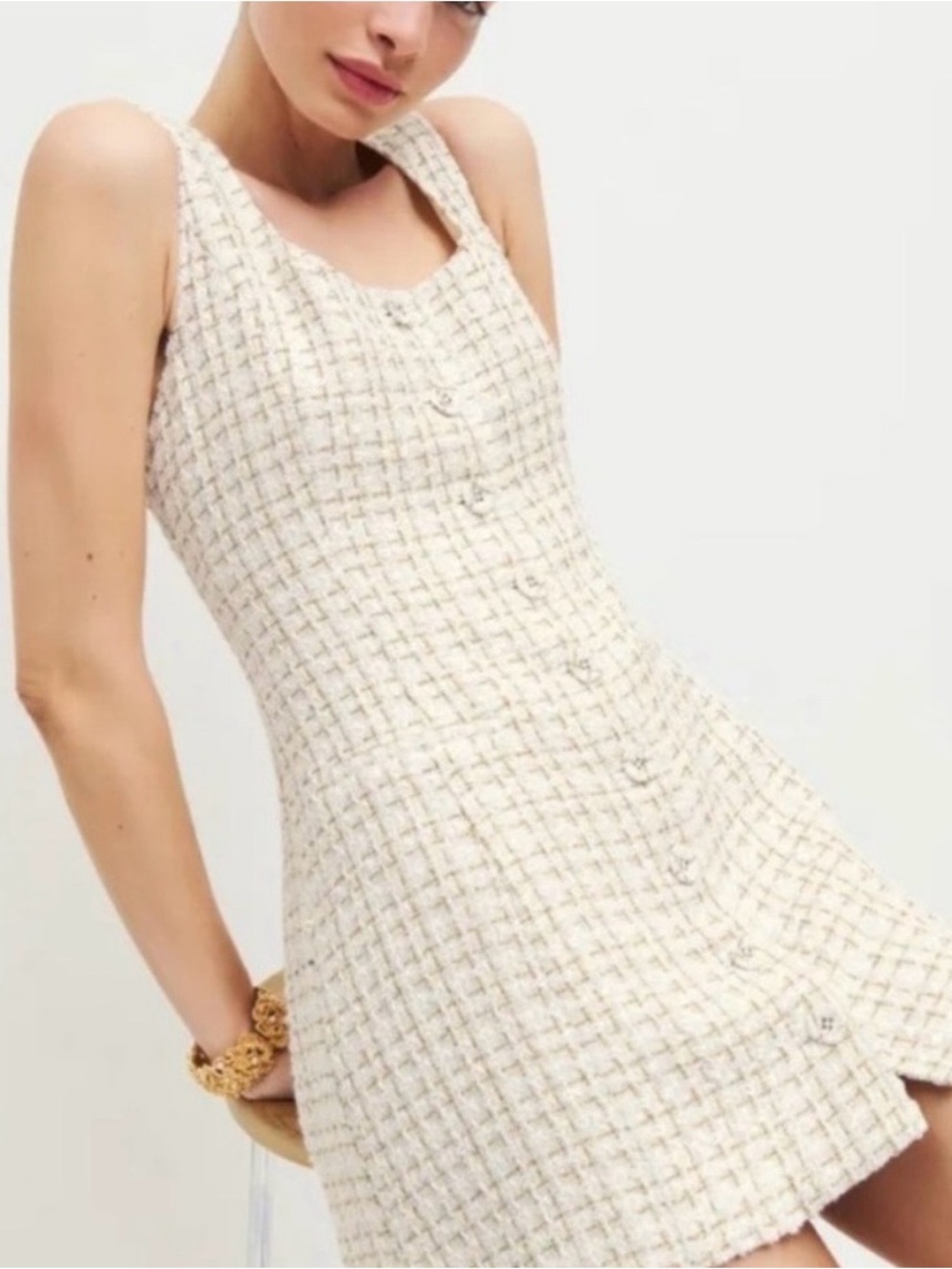 Reformation Jaime Tweed Mini Dress